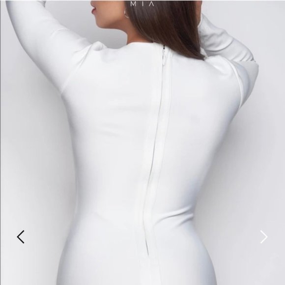 Bodycon Asymmetrical Feather Cocktail Dress - Picture 5 of 8